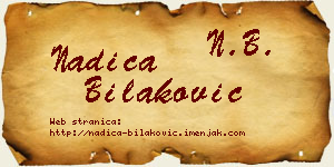 Nadica Bilaković vizit kartica